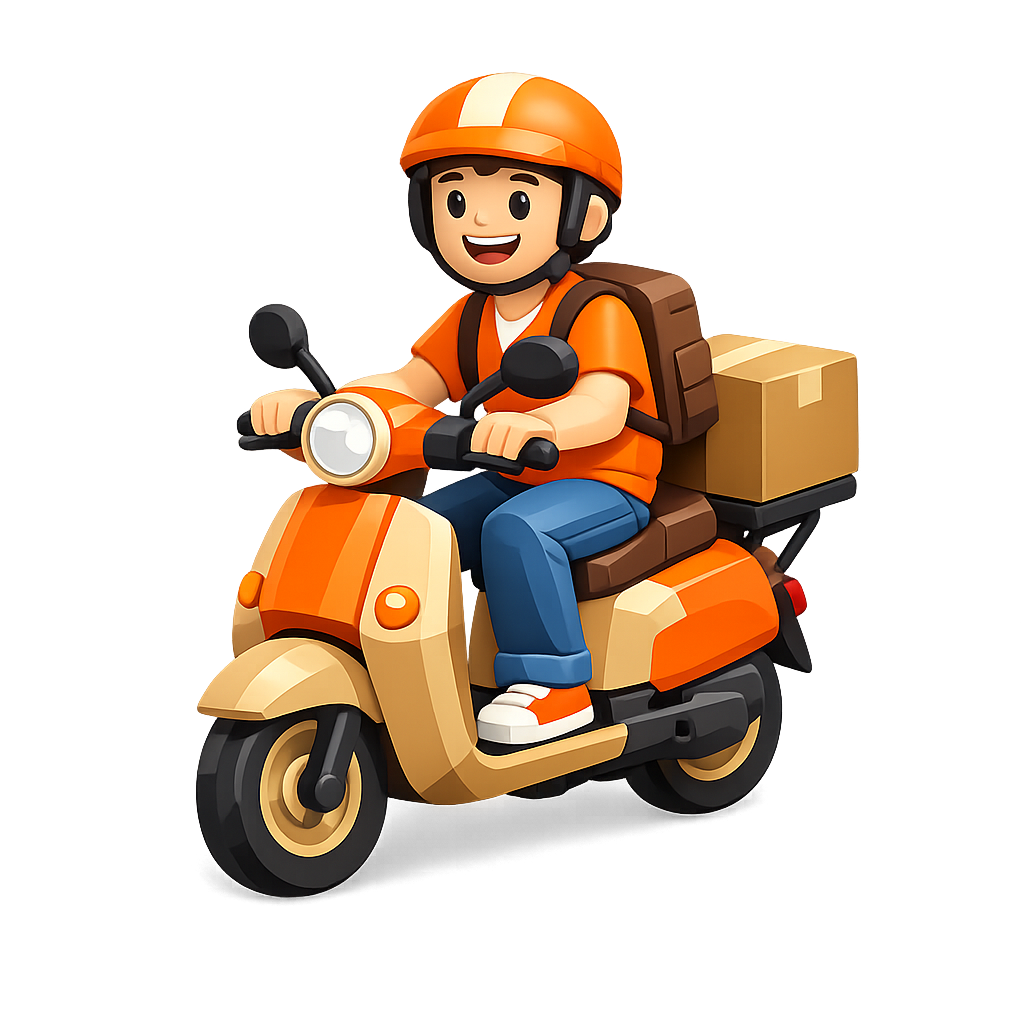 Courier delivering a package